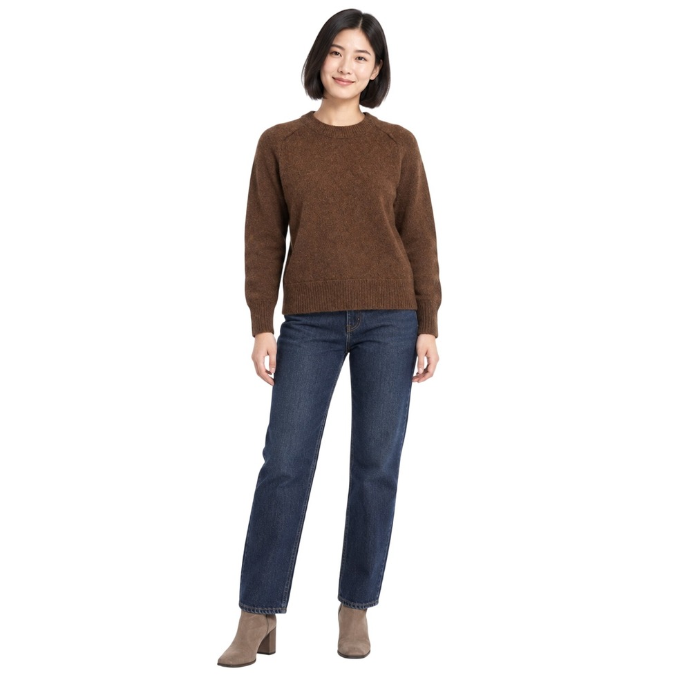 Banana Republic Brown 100% Extra Fine Merino Wool Crew Neck Sweater XS